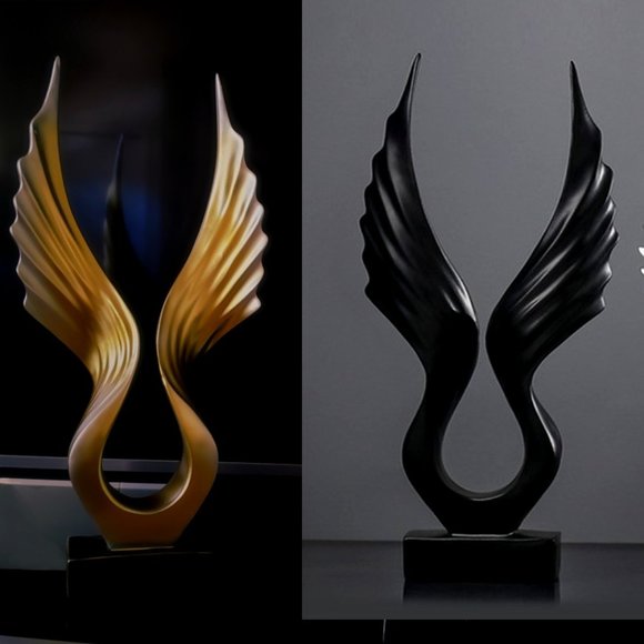 ELEGANT GOLD ANGEL WING HOME DECOR DISPLAY GIFT - Picture 4 of 6